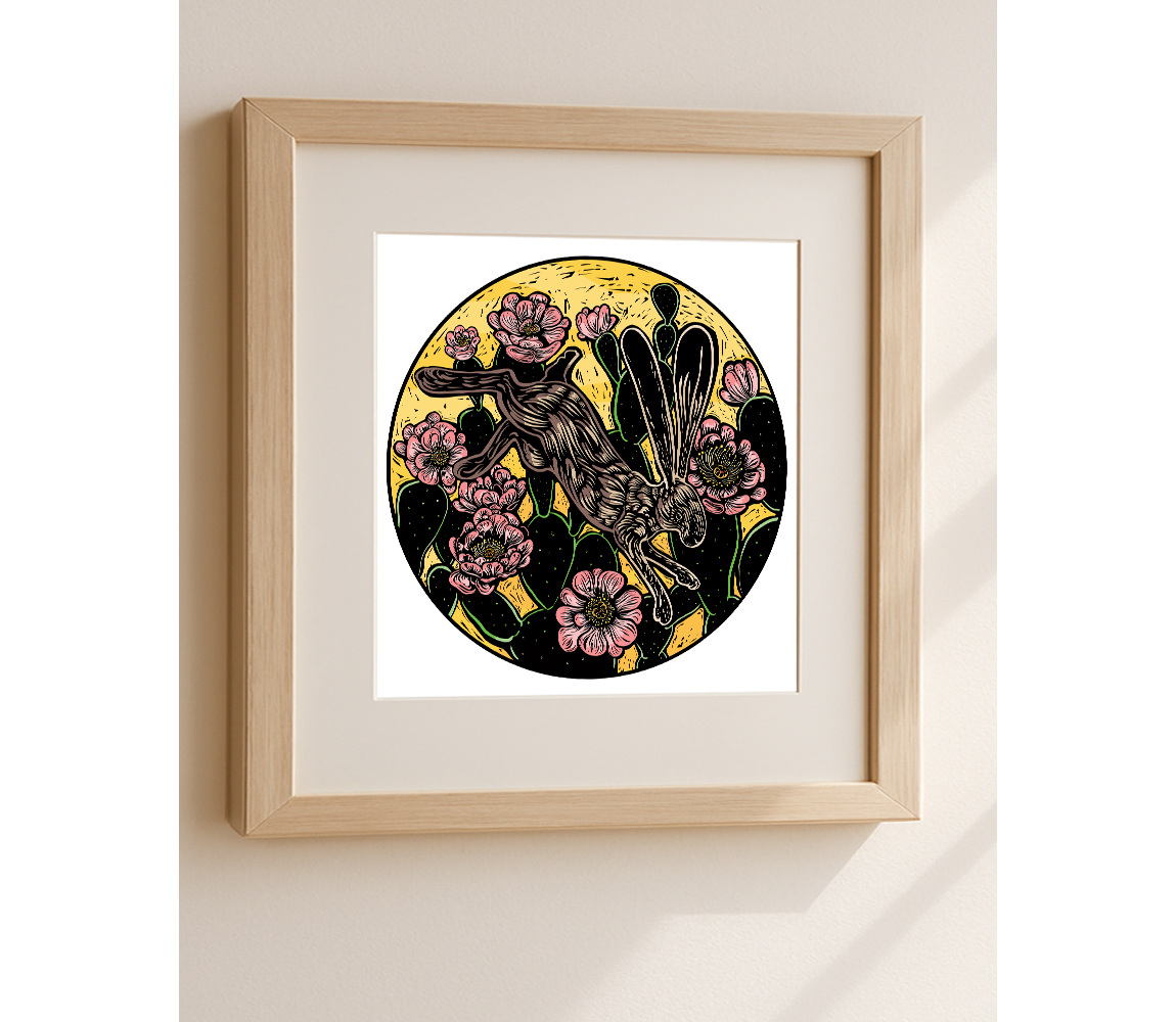 Jumping Rabbit print - Sara Gettys
